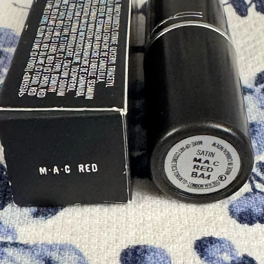 MAC Satin Lipstick MAC Red BA4 Full Size NIB